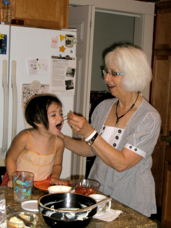 Cooking with granddaughter