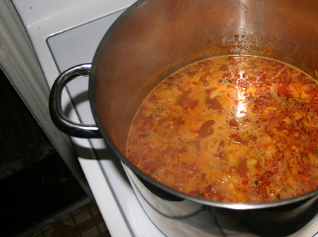 In the pot!
