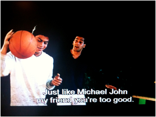 Bollywood superstar Sharukh Khan: Not as good as Michael Jordan, but good enough in Kuch Kuch Hota Hai (Hindi, 2000)