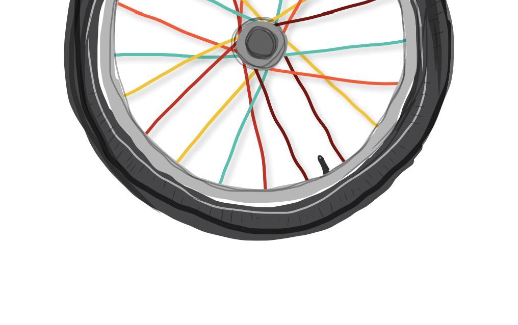 Illustration of bike wheel