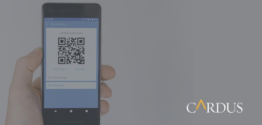 QR code on mobile phone.
