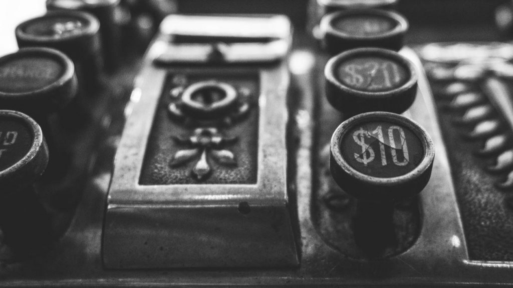 Old-fashioned cash register